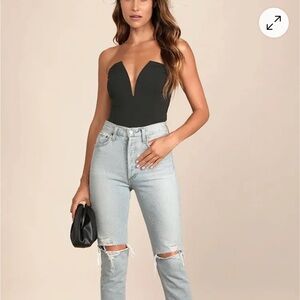Lulu’s NWT Black Plunge Bodysuit
